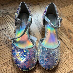 Zara Girls Sequin Shoes with Heels Size 12 - NEW